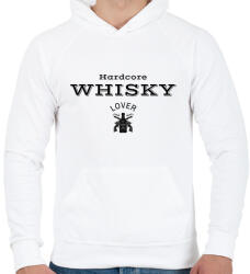 printfashion Hardcore Whisky Lover - Férfi kapucnis pulóver - Fehér (10462388)