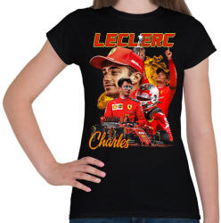 printfashion Charles Leclerc Forma 1 - Női póló - Fekete (13282368)