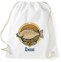 printfashion Női horgász minta - Névvel - Sportzsák, Tornazsák - Fehér (6285969)