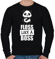 printfashion Floss táncos panda - Férfi pulóver - Fekete (1303934)