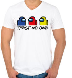 printfashion Among us trust no one - ne bízz senkiben - Férfi V-nyakú póló - Fehér (4120069)