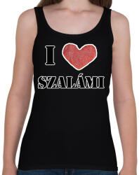 printfashion I love szalámi - Női atléta - Fekete (8695624)