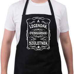 printfashion A legendák februárban születtek - Kötény - Fekete (7412707)