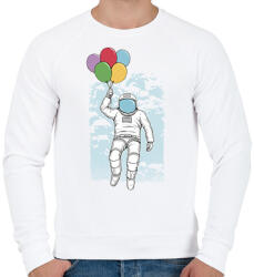printfashion Űrhajós lufikkal - Férfi pulóver - Fehér (13499250)