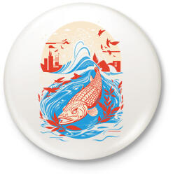 printfashion Japán hal - Kitűző, hűtőmágnes - Fehér (15588410)