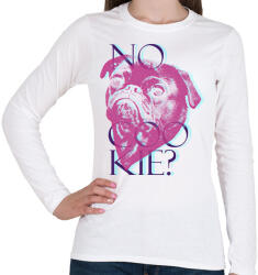 printfashion Mopsz - Nincs süti? - Női hosszú ujjú póló - Fehér (1359777)