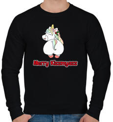 printfashion Merry Kiss my ass unikornis - Férfi pulóver - Fekete (14631367)