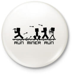printfashion Minecraft bányász (fekete) - Kitűző, hűtőmágnes - Fehér (3080651)