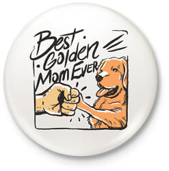 printfashion Best Golden Mom Ever - Kitűző, hűtőmágnes - Fehér (11909032)