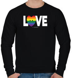 printfashion LOVE - humanista - LMBT / LMBTQI (130) - Férfi pulóver - Fekete (3909626)
