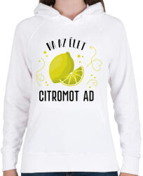 printfashion Ital páros - Citrom - Női kapucnis pulóver - Fehér (6995999)