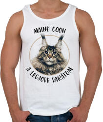 printfashion Maine Coon - Legjobb barát - Férfi atléta - Fehér (7168013)