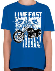 printfashion Lives Fast - Gyerek póló - Királykék (12584962)