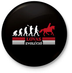 printfashion Lovas evolúció - Kitűző, hűtőmágnes - Fekete (12703878)