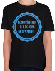 printfashion Bizonyítottan a legjobb keresztapa - Gyerek póló - Fekete (7115541)