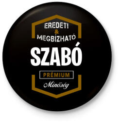 printfashion Szabó prémium minőség - Kitűző, hűtőmágnes - Fekete (3097175)