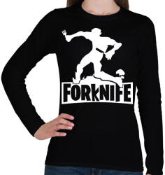 printfashion fortnite forknife fehér - Női hosszú ujjú póló - Fekete (1589513)