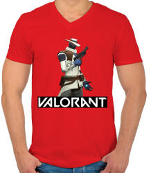 printfashion Valorant Cypher - Férfi V-nyakú póló - Piros (2527958)