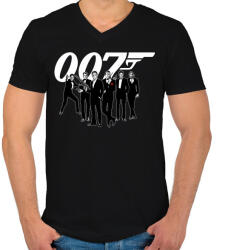 printfashion 007 Crew - Férfi V-nyakú póló - Fekete (2893417)