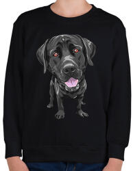 printfashion Labrador - Gyerek pulóver - Fekete (1997567)