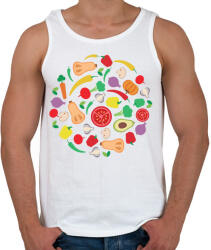 printfashion Zöldségek - Férfi atléta - Fehér (6538873)