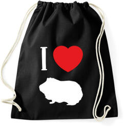 printfashion I love guinea pig (white) - Sportzsák, Tornazsák - Fekete (7092469)