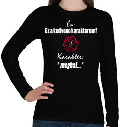printfashion A kedvenc karakterem mindig meghal. - Női hosszú ujjú póló - Fekete (2897910)