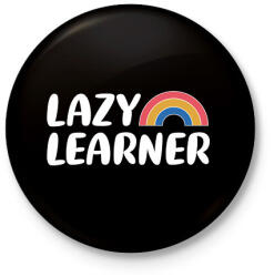printfashion Lazy learner (White) - Kitűző, hűtőmágnes - Fekete (7536088)