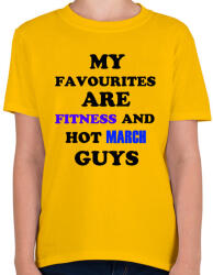 printfashion A kedvenceim a fitnessz és a jó márciusi születésű pasik - Gyerek póló - Sárga (1380244)