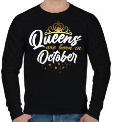 printfashion A királynők októberben születtek - Férfi pulóver - Fekete (4520437)