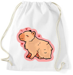 printfashion Szívecskés Capybara - Sportzsák, Tornazsák - Fehér (13855739)