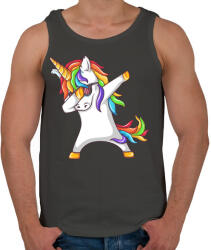 printfashion Dabbing unikornis - Férfi atléta - Sötétszürke (1103454)