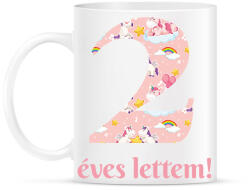 printfashion Unikornisos minta - Számmal - Bögre - Fehér (6243710)