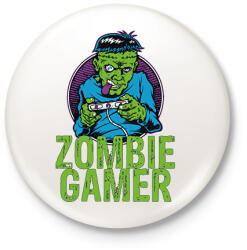 printfashion Zombie gamer - Kitűző, hűtőmágnes - Fehér (5664452)