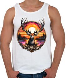 printfashion Díjnyertes szarvasbika / szarvas - Vadász / vadászoknak / vadásznak - Férfi atléta - Fehér (15379738)
