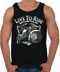 printfashion LIVE TO RIDE - Férfi atléta - Fekete (4869290)