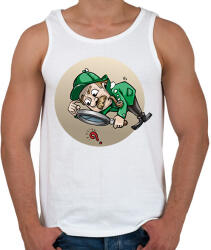 printfashion Vicces detektív póló minta - Férfi atléta - Fehér (9415276)