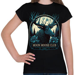 printfashion Moon Moose Club - reindeer - Női póló - Fekete (12677815)