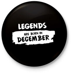 printfashion A legendák decemberben születnek - Kitűző, hűtőmágnes - Fekete (3099059)