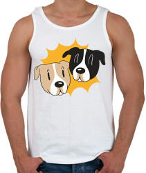 printfashion Kutyák - Férfi atléta - Fehér (6388386)