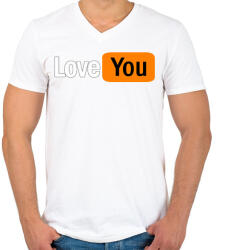 printfashion love you - Férfi V-nyakú póló - Fehér (2793633)