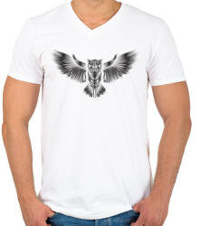 printfashion Bagoly - Férfi V-nyakú póló - Fehér (5149850)