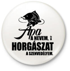 printfashion Horgász szenvedély - Kitűző, hűtőmágnes - Fehér (3077591)