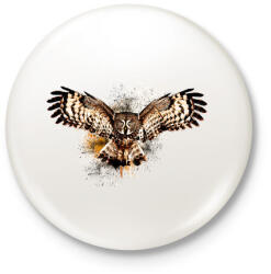 printfashion bagoly - Kitűző, hűtőmágnes - Fehér (3080719)