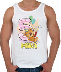 printfashion Szülinapos - Számmal, névvel - Férfi atléta - Fehér (7944544)