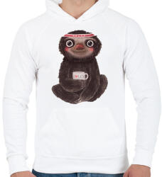 printfashion Lazy - Férfi kapucnis pulóver - Fehér (2421211)