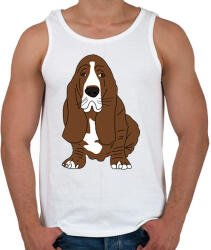printfashion Basset hound - Férfi atléta - Fehér (2953609)