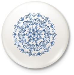 printfashion Kékfestő mandala - Kitűző, hűtőmágnes - Fehér (4069378)