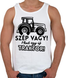 printfashion Szép vagy mint egy új traktor - Férfi atléta - Fehér (7456486)