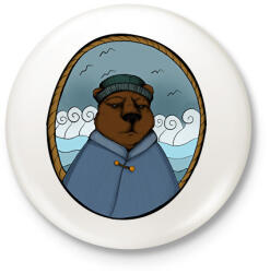 printfashion Tengerész medve - Kitűző, hűtőmágnes - Fehér (12010436)